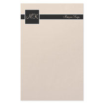 Buff & Black Color Block Stationery