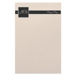 Buff & Black Color Block Stationery