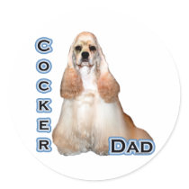 Buff Cocker Spaniel Dad 4 - Sticker by GreyWolfCreation Buff Cocker Spaniel Dad 4 - Sticker