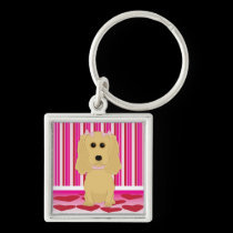 Buff Cocker Spaniel Love keychains