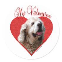 Buff Cocker Spaniel My Valentine - Sticker by GreyWolfCreation Buff Cocker Spaniel My Valentine - Sticker