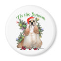 Buff Cocker Spaniel 'Tis the Season - Magnet by GreyWolfCreation Buff Cocker Spaniel 'Tis the Season - Magnet