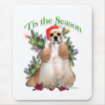 Buff Cocker Spaniel 'Tis the Season mousepads by GreyWolfCreation Buff Cocker Spaniel 'Tis the Season mousepads