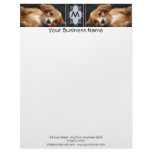 Buff Colored Cocker Spaniel Puppy on Polka Dots Custom Letterhead