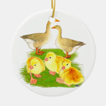 Buff Goose Family Christmas Ornaments