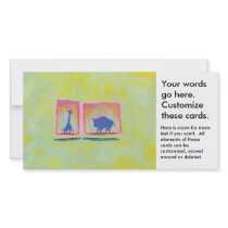 Buffalo and Giraffe original art modern painting Photo Greeting Card