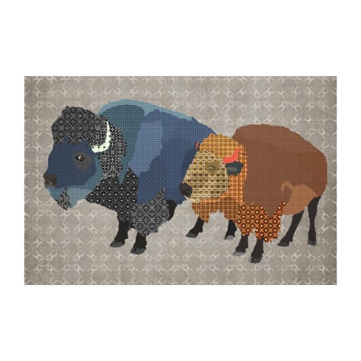 Buffalo Bill y lona de arte anteada Impresión En Lona