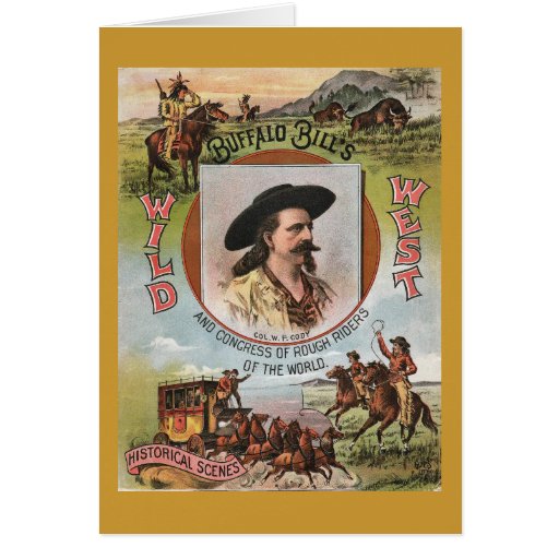Buffalo BillsWild West Show 1893 Vintage Ad Greeting Cards