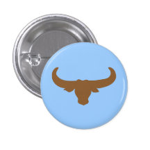 Buffalo Bison Bull Horns Mammalia Animal Button