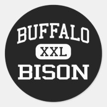 Buffalo - Bison - High School - Buffalo Wyoming Round Stickers
