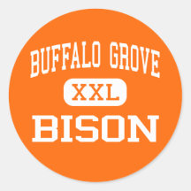 Buffalo Grove - Bison - High - Buffalo Grove Round Sticker