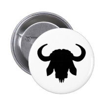 Buffalo head horns button