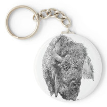 Buffalo Head Keychain