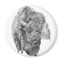 Buffalo Head Refrigerator Magnet