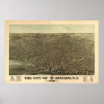 Buffalo New York 1880 Antique Panoramic Map Poster