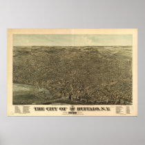 Buffalo New York 1880 Antique Panoramic Map posters