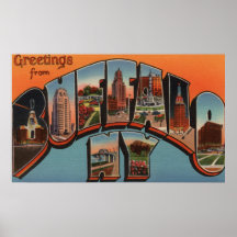 Buffalo, New York - Large Letter Scenes Posters