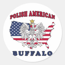 Buffalo New York Polish Round Stickers
