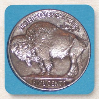 Buffalo Nickel 2 Drink Coasters