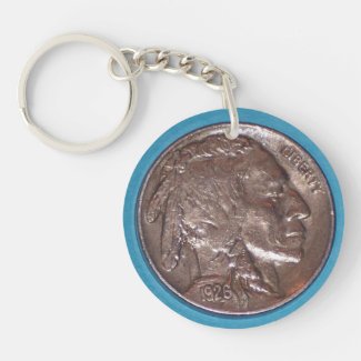 Buffalo Nickel Key Ring Double-Sided Round Acrylic Keychain
