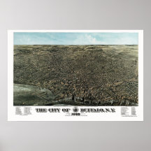 Buffalo, NY Panoramic Map - 1880 Poster