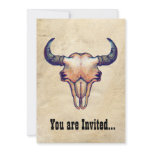 Buffalo Skull Faux Leather personalize Personalized Invite