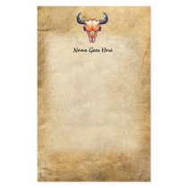 Buffalo Skull Faux Leather personalize Stationery