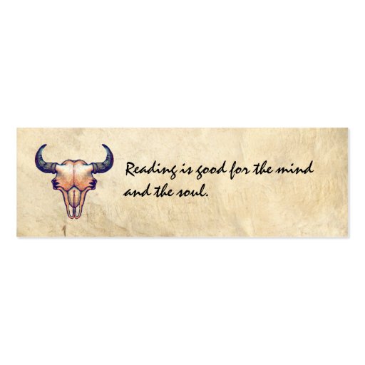 Buffalo Skull on Leather Business Card Templates
