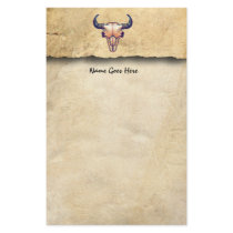 Buffalo Skull on Leather personalize Custom Stationery
