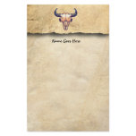 Buffalo Skull on Leather personalize stationery