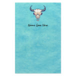 Buffalo Skull on Turquoise personalize stationery