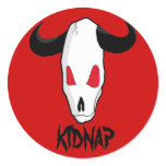 Buffalo Skull Round Sticker