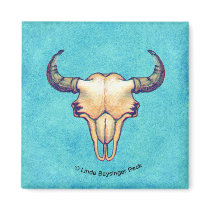 Buffalo Skull Turquoise magnets