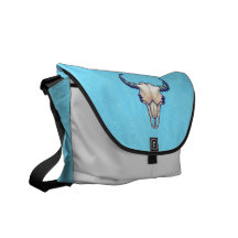 Buffalo Skull Turquoise Messenger Bags