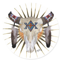 Buffalo Star Round Sticker