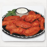 Buffalo wings with blue cheese mouse pads