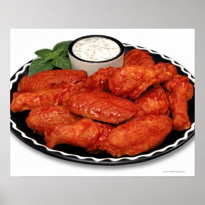 Buffalo wings with blue cheese poster