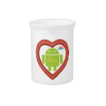 Bug Droid Heart (Love) Two Gold Rings Pink Cake Pitchers