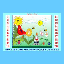 Bug-Eyes & Wings Teach Letters and Numbers Poster posters