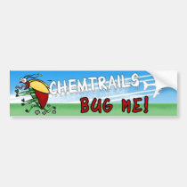 Bug running away from chemtrail plane bumper stickers