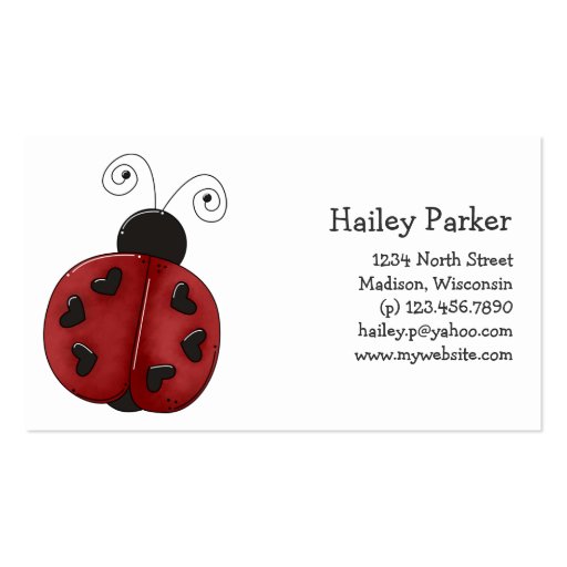 Buggin' You Again · Ladybug Business Card Template (front side)