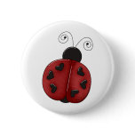 round_button - Buggin' You Again - country critters for the garden lover. Cute and whimsical ladybug with heart-shaped dots and curly antennae. Created using artwork by Country Life Graphics.: Sizes  Available colors: 0
