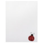 8.5x11 - Buggin' You Again - country critters for the garden lover. Cute and whimsical ladybug with heart-shaped dots and curly antennae. Created using artwork by Country Life Graphics.: Sizes  Available colors: white