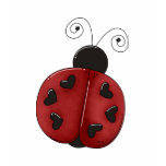 ladies_fitted_babydoll - Buggin' You Again - country critters for the garden lover. Cute and whimsical ladybug with heart-shaped dots and curly antennae. Created using artwork by Country Life Graphics.: Sizes s,m,l,xl Available colors: white