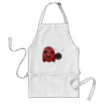 standard_apron - Buggin' You too - country critters for the garden lover. A whimsical and smiling red ladybug with heart-shaped black dots. Created using artwork by Country Life Graphics.: Sizes  Available colors: white