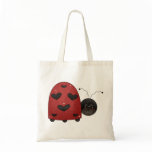 budgettote - Buggin' You too - country critters for the garden lover. A whimsical and smiling red ladybug with heart-shaped black dots. Created using artwork by Country Life Graphics.: Sizes  Available colors: natural_natural