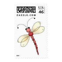 Buggin' You Too · Red Dragonfly Postage Stamp