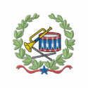Bugle and Drum with Wreath embroidered shirts