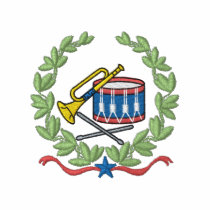 Bugle and Drum with Wreath embroidered shirts