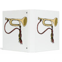 Bugle Horn With Cord Graphic Image Trumpet Design 3 Ring Binders